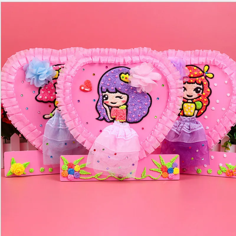 Дисней принцесса DIY Детский Снежный Цветок Глина деревянная Живопись Ручная