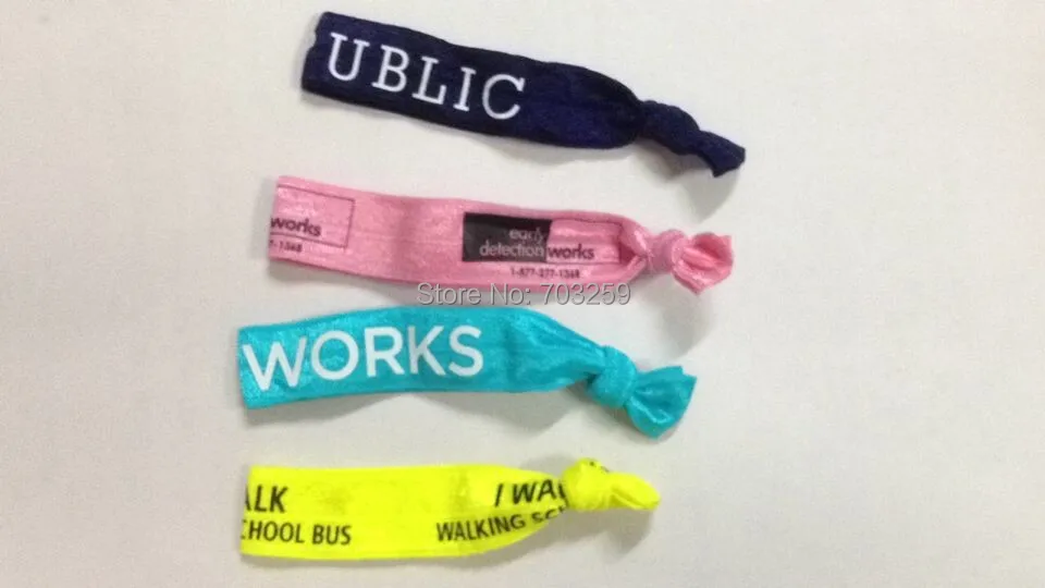 500pcs/lot promotional elastic cord lanyards wave hand bracelet fabric loom bands EG-WBH002 design custom hair band cloth bracel | Украшения