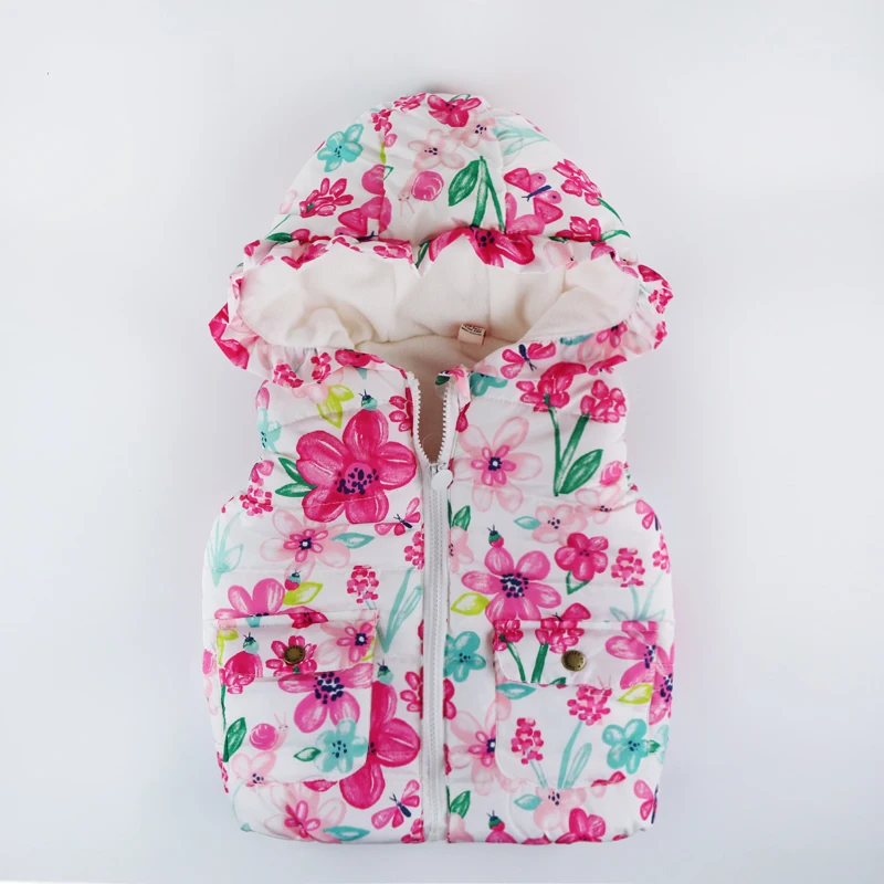 2018 зимние детские жилеты куртки повседневный Детский Теплый жилет с капюшоном