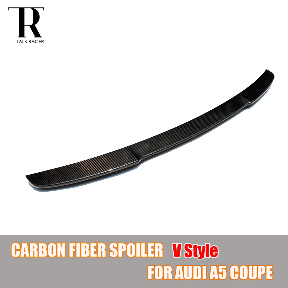 V Style A5 задний спойлер из углеродного волокна для Audi Coupe 2 Door 2010 - 2016 Auto Racing Car Styling
