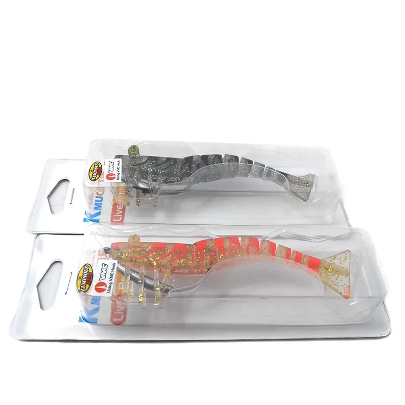 

5 pcs salt water soft shrimp craft series Highest Quality 17g soft shrimp Lead head hook fishing lures