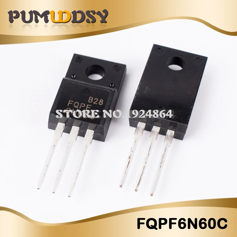 10 шт. FQPF6N60C 6N60C 6N60 600 в 6A MOSFET n-канальный транзистор TO-220F IC