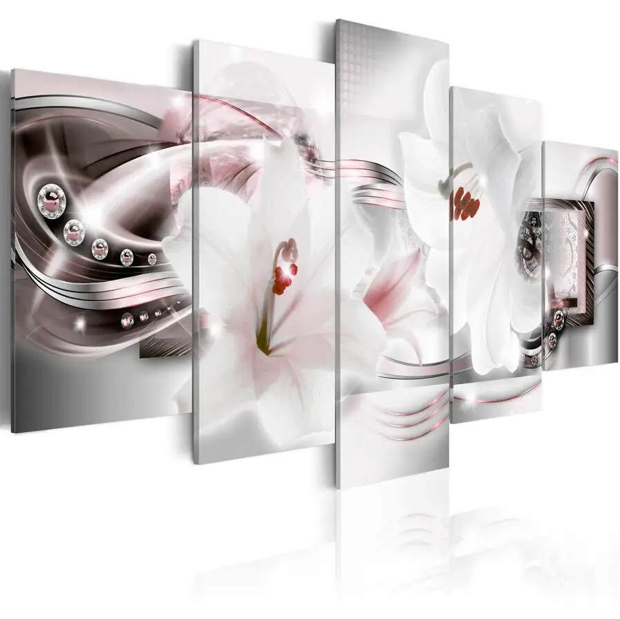 2019 5 шт./компл. цветочный Рисунок лилии Картина на холсте Настенная картина