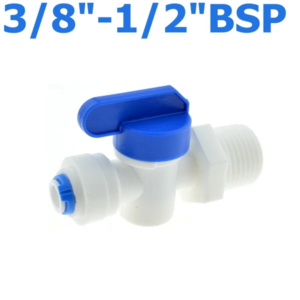 9.52-04 RO водный прямой 1/" 3/8" OD шланг 1/" BSP 1/2" с наружной резьбой быстроразъемные фитинги пластиковый шаровой клапан Reveser осмос фитинг - Цвет: 9.52-04