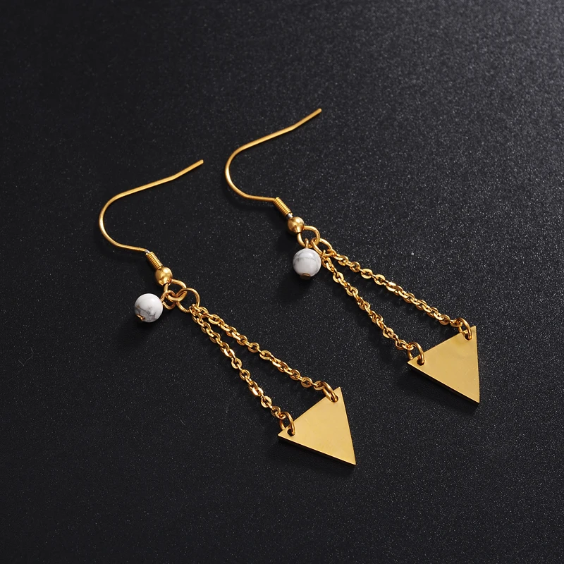 Triangle bead colorful Earrings | Украшения и аксессуары