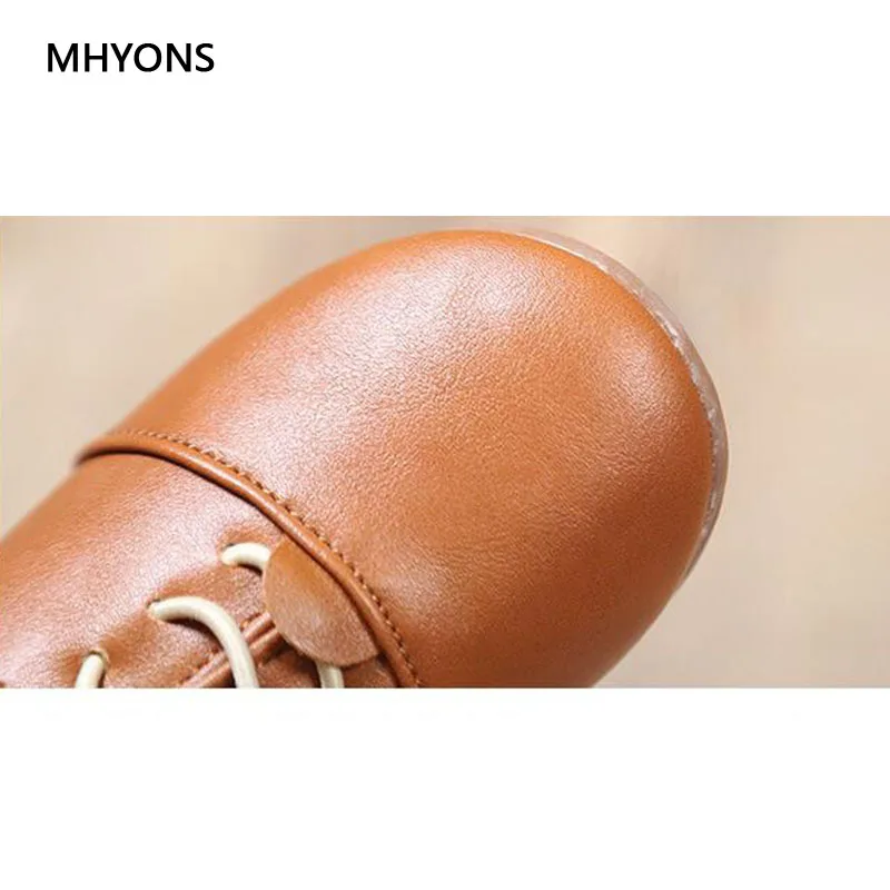 MHYONS/2019 Новинка детская кожаная обувь для мальчиков и девочек Винтаж принцессы