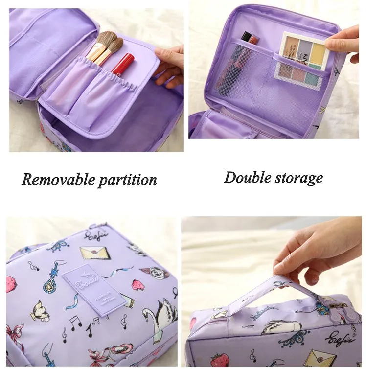 Женская косметичка LHLYSGS водонепроницаемая портативная с цветами косметический