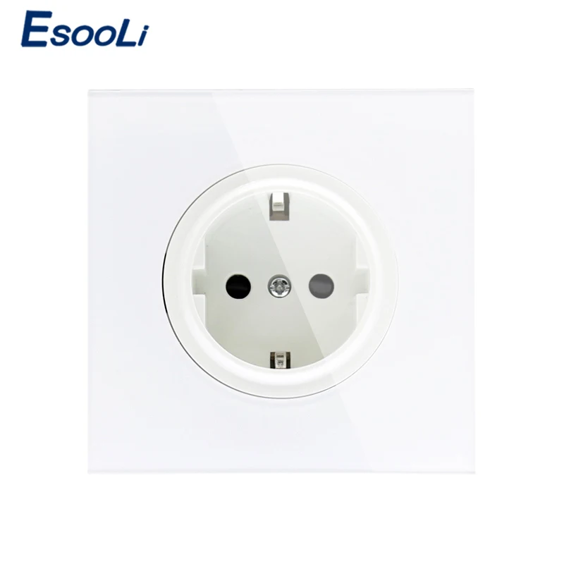 Esooli 2019 Новое поступление Хрустальная стеклянная панель 16А стандарт ЕС настенная