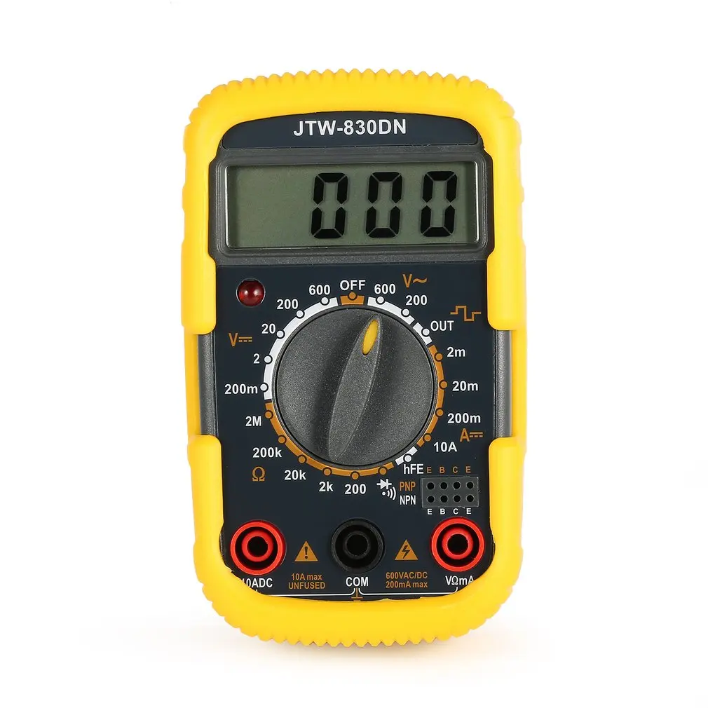 JTW 830DN ручной Мини цифровой мультиметр 1999 отсчетов AC/DC Вольт Ампер тестер hfe