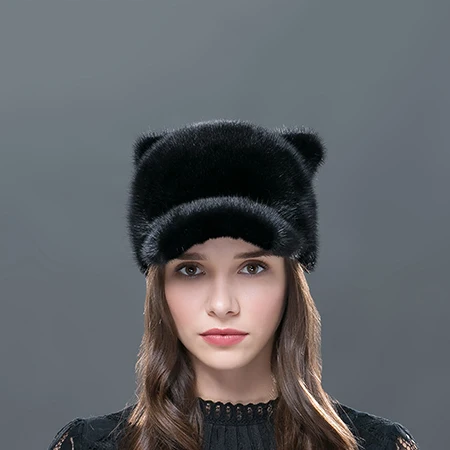 color2 Шапки из цельного меха норки LTGFUR, Брендовая женская шапка, модные теплые стильные высококачественные вязаные шапочки, меховые шапки для женщин, WZD-05 - Цвет: color2