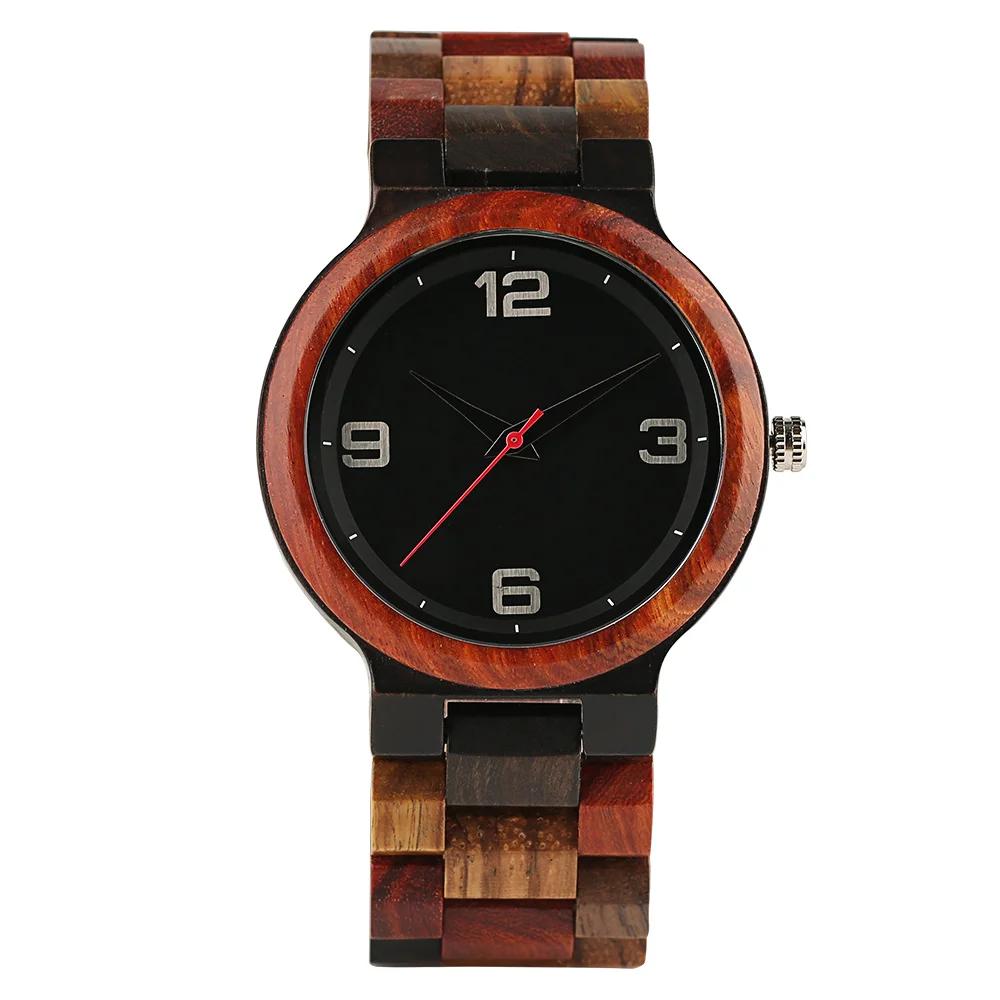 

Creative Full Bamboo Wooden Watch Men Novel Analog Handmade Full Wood Nature Colorful Timber Quartz Watches for Fathers Day Gift