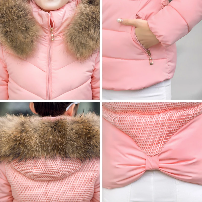 

Fashion women winter jackets with fur hooded chic cotton padded warm short coat new arrival outwear mujer
