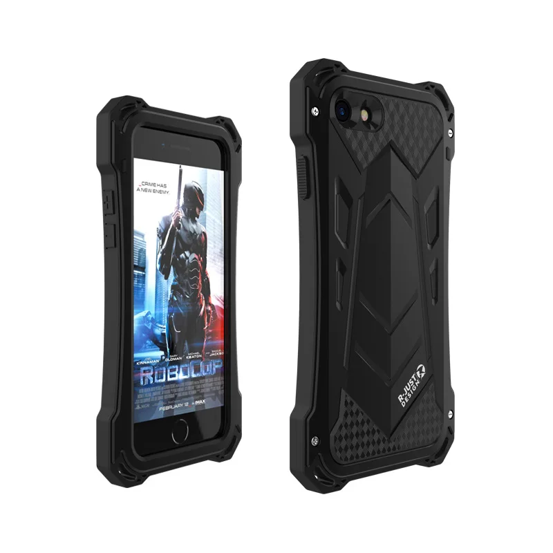 R-JUST Mechanical Armor Aluminum Back Cover High Quality Strong Phone for iPhone 7 8 plus metal case Hard Metal |