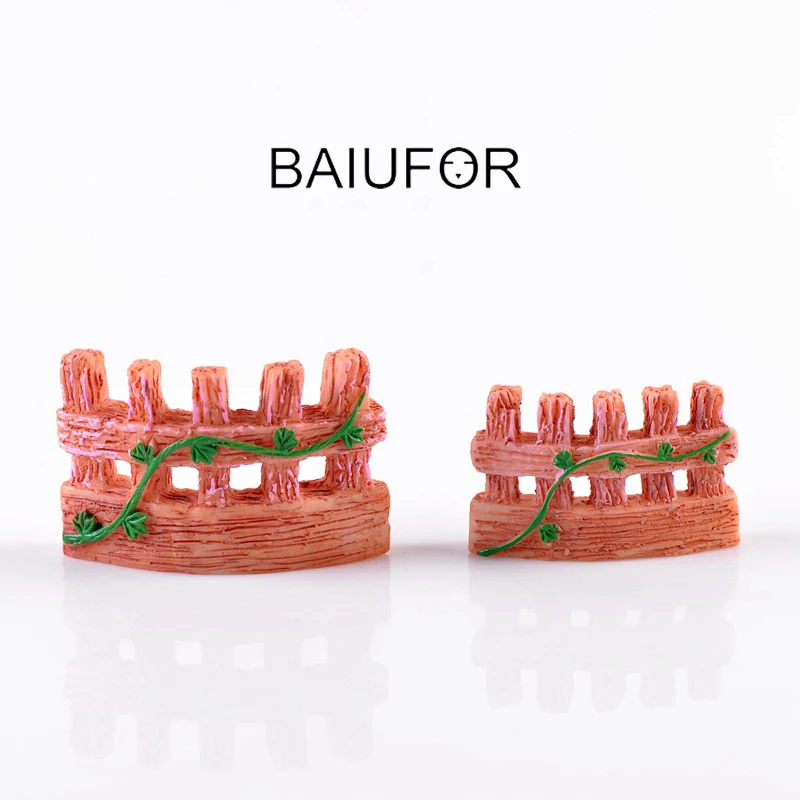 BAIUFOR Miniature &amp Figurines Pastoral Fence Fencing Mini Garden Decor DIY Terrarium Moss landscape Material Flower Pot | Дом и сад
