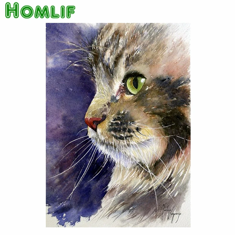 HOMLF 2.8mm Side face cat Diy diamond painting cross stitch craft plastic canvas kits paintings | Дом и сад