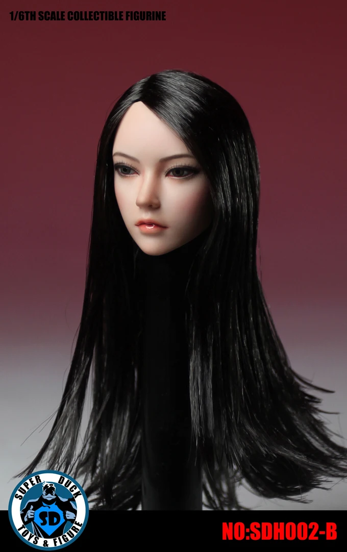 1/6 женская голова Лепить Короткие волосы SDH002A B C для 1" PHICEN бледная фигура