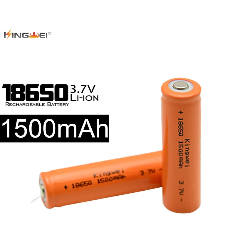 Бесплатная доставка Kingwei 100 шт. ICR18650 1500 мАч оранжевый перезаряжаемый 3 7 в