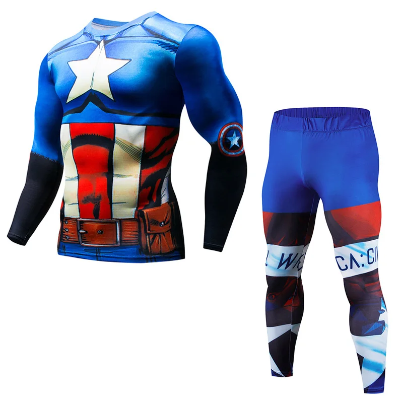 MMA rashguard Herren fitness Multifunktion футболка Anzug 3D Druck Herrenhose schnell trocknendes Rashgard T Shir|Беговые