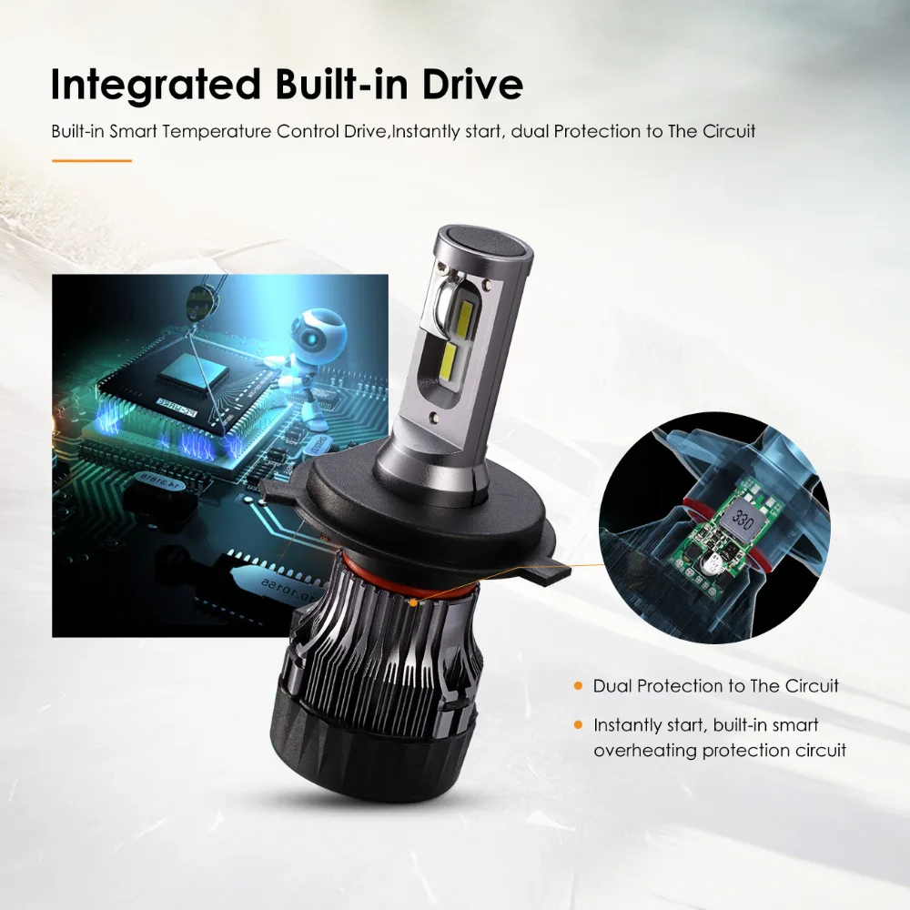 Oslamp мини H4 H7 H11 60 Вт светодио дный фар автомобиля луковицы Здравствуйте lo луч 12 В 24