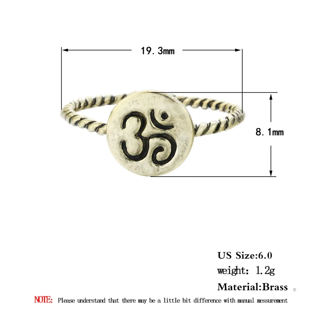 Чандлер Новое поступление поворотные кольца миди с символом Ом круглые