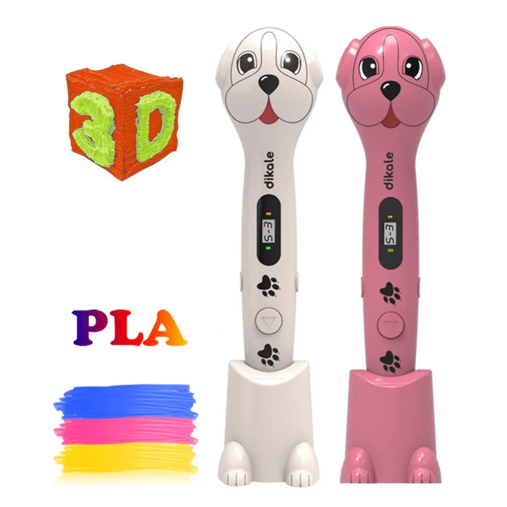 Dikale 3D Drawing Pen Cute Dog 3D Scribble Printing Pen Lapiz Stylo 3D Printer Pencil Canetas Christmas Present Birthday Gift loading=lazy