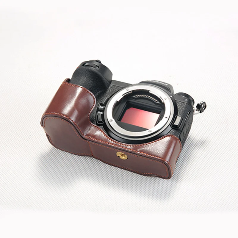 Чехол накладка из искусственной кожи с открывающимся аккумулятором для камеры