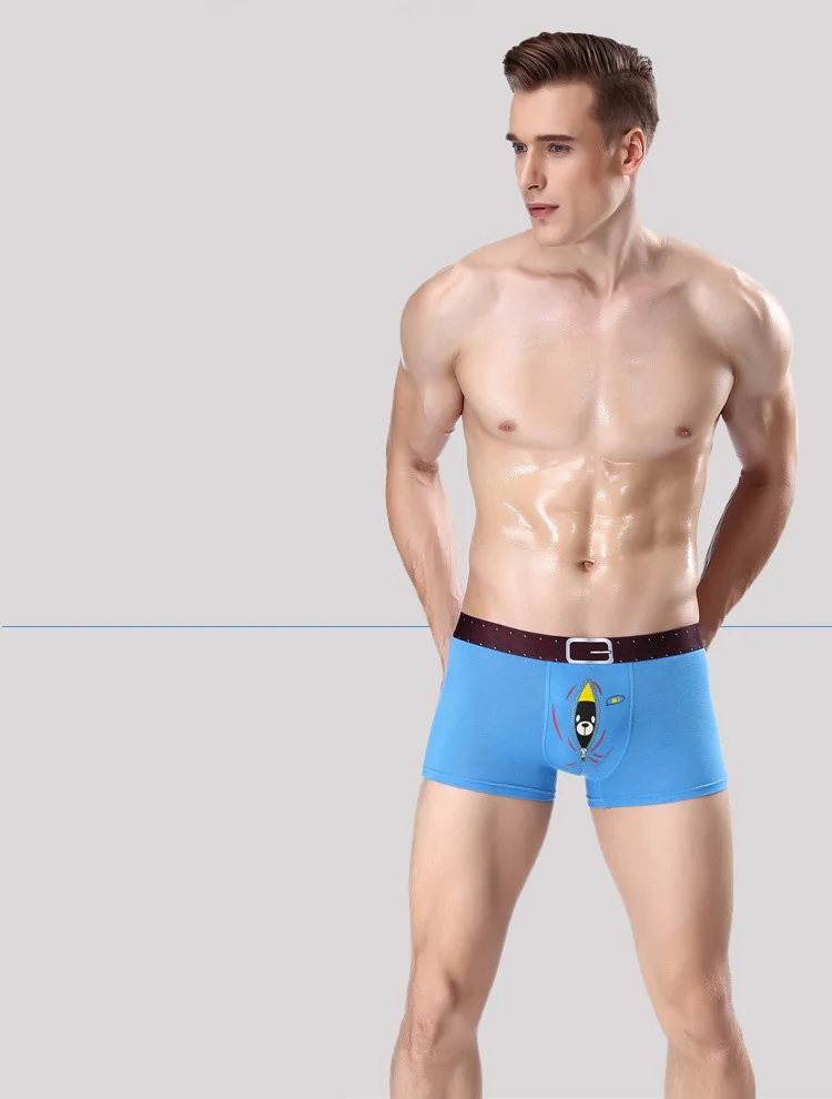 Бренд EXILIENS, новинка, мужское нижнее белье, боксеры, Homme Boxershorts, мужские боксеры, Модальные, с медведем, Cueca, мужские трусы, u-образные, размер M-2XL, 092601