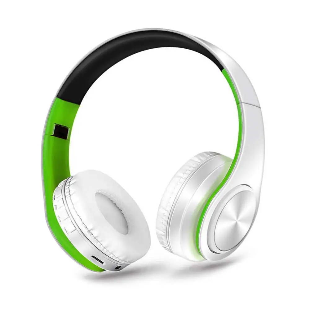 White green Высокое качество Bluetooth наушники Портативный Bluetooth гарнитура шлем bluetooth Sans fil спортивные наушники с микрофоном для телефона ПК ТВ - Цвет: White green