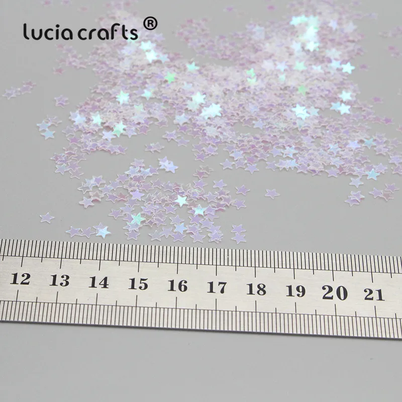 Lucia crafts 4 мм 20 г белая звезда чешуйчатая Радужная чашка свободные блестки DIY Скрапбукинг свадебные украшения для ногтей D0107