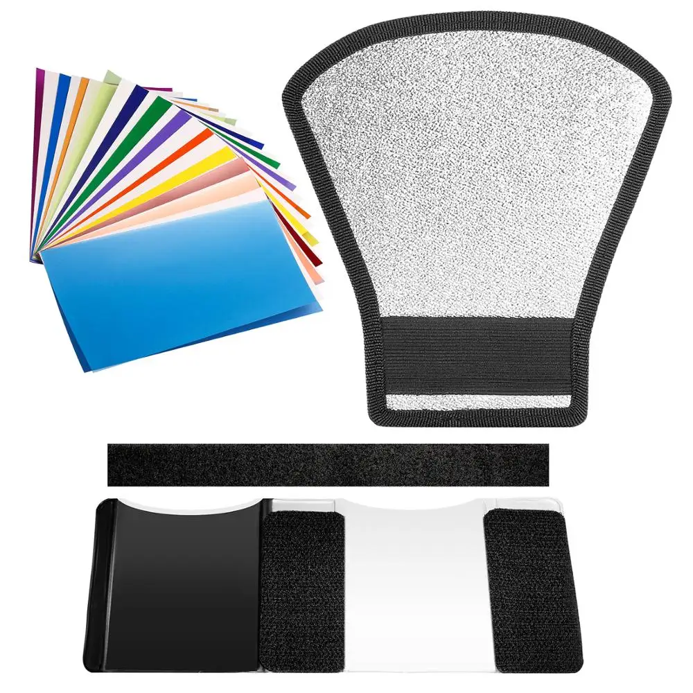 Neewer Flash Speedlite Diffuser и набор фильтров серебристый/белый отражатель 12 шт цветной