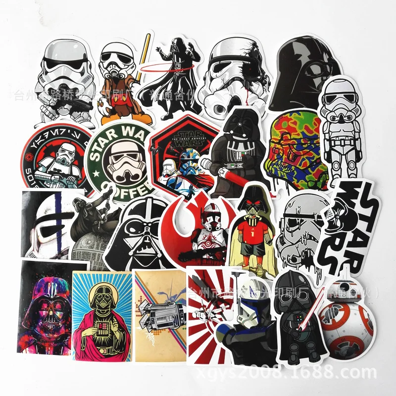 25 шт. мультяшным принтом «Star Wars» Стикеры прохладно DIY каракули Водонепроницаемый Стикеры s ПВХ Творческий игрушечные наклейки для ноутбука Чемодан сумки стайлинга автомобилей