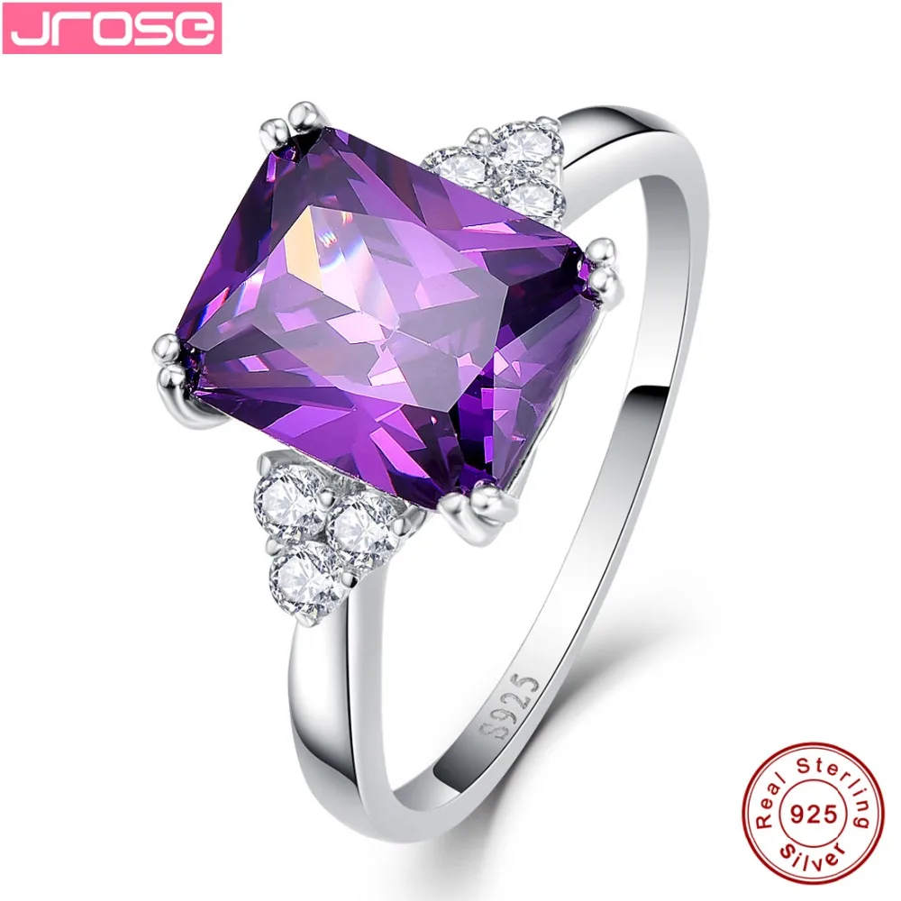 Jrose Purple Jewelery Ladies Engagement Wedding Anniversary 5.25ct White CZ Romantic Real 100% 925 Sterling Silver Rings Selling | Украшения