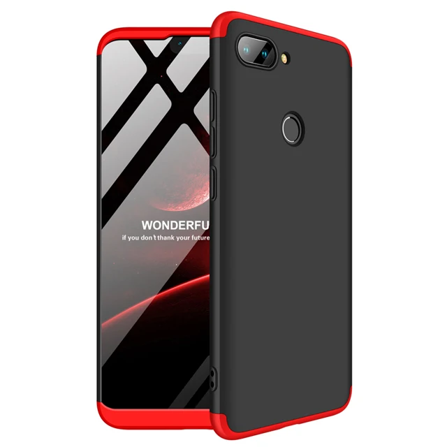 Red and Black Полный защитный чехол для Xiaomi Mi 8 Lite противоударный матовый чехол на заднюю панель телефона для Xiaomi Mi 8 M8 Lite PC жесткий чехол Coque Fundas - Цвет: Red and Black