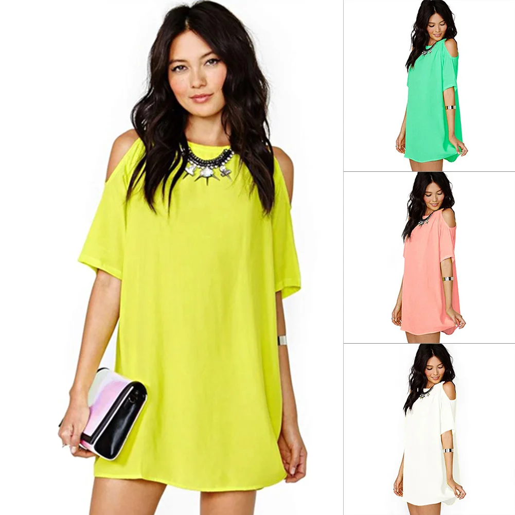 2019 новый стиль женское летнее платье повседневное короткий рукав с открытыми