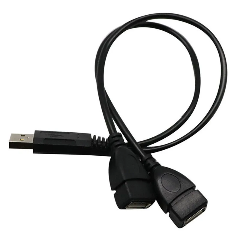 Лидер продаж 30 см USB 2 0 A штекер на двойных гнездовых разъема Y разветвитель