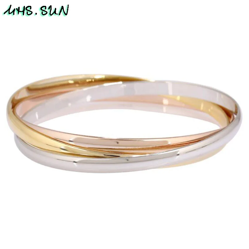 MHS. SUN, 1 шт./лот, модный дизайн, Женский 3-слойный браслет, браслеты для девочек, преувеличенный, Европейский, подходит ко всему, ювелирное изделие, женский браслет