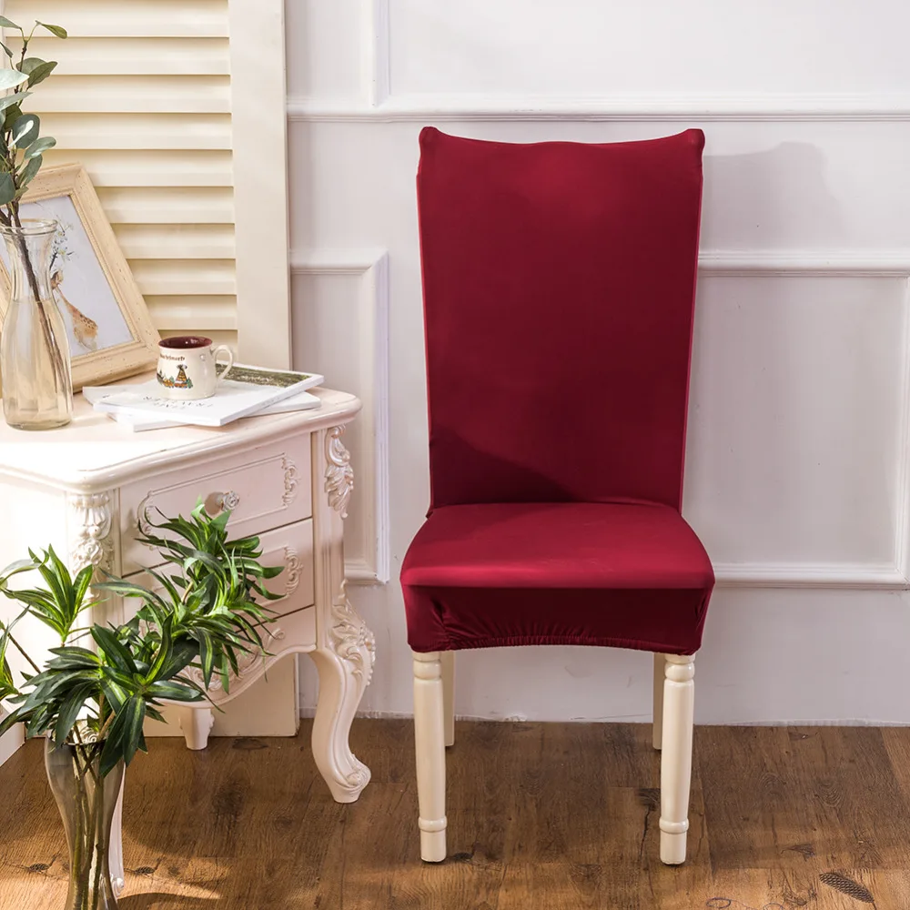 

Solid Chair Cover Stretch Elastic Slipcovers Spandex Machine Washable Chair Seat Cover For Hotel Dining Home Decoration