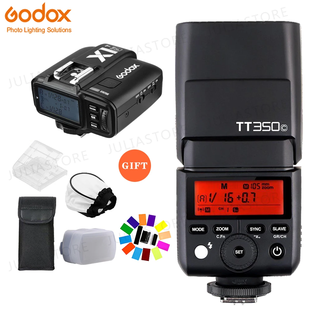 Godox Mini Speedlite TT350C tt350 2 4G TTL GN36 фотовспышка для Canon беззеркальная цифровая камера s +