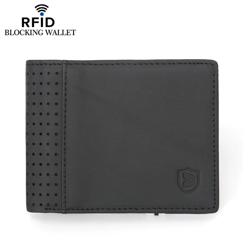 DKER повседневный кожаный бумажник Rfid для мужчин с эластичной лентой мужской