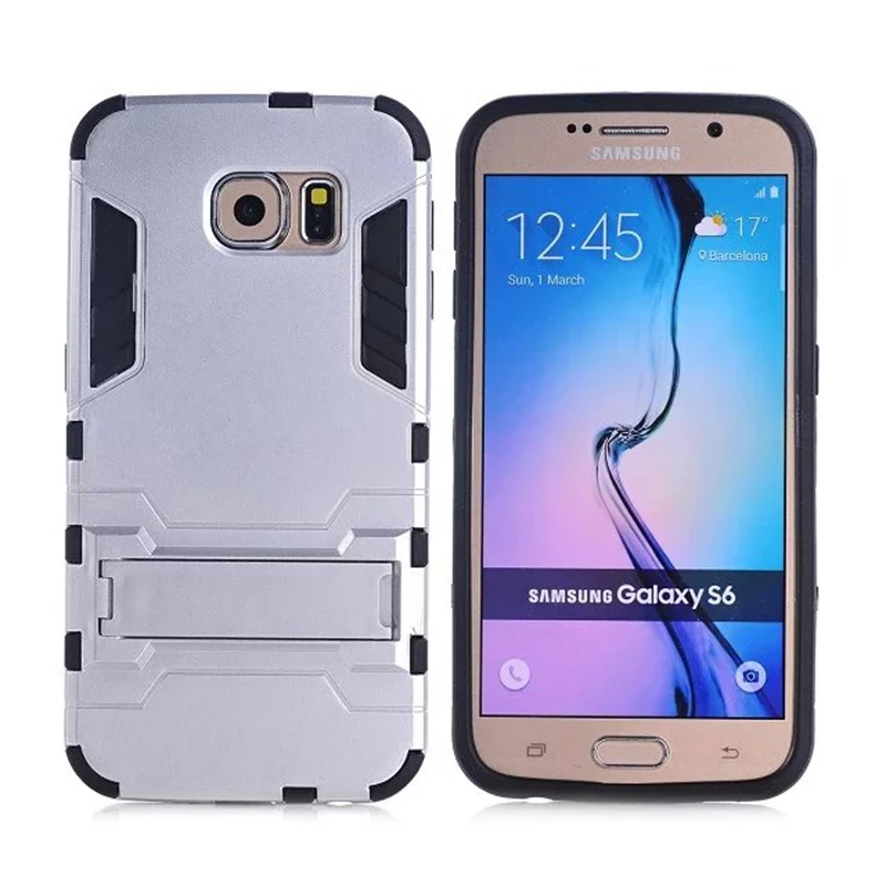 For Samsung Galaxy S6 edge Plus S6edge Hard Silm Hybrid Duty Armor Shield Case TPU + PC Back Cover Protective With Stand etui |