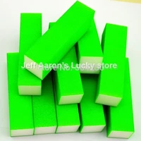 10 pcs green fluorescent color nail art buffer block sanding file nail care tool beauty salon equipment