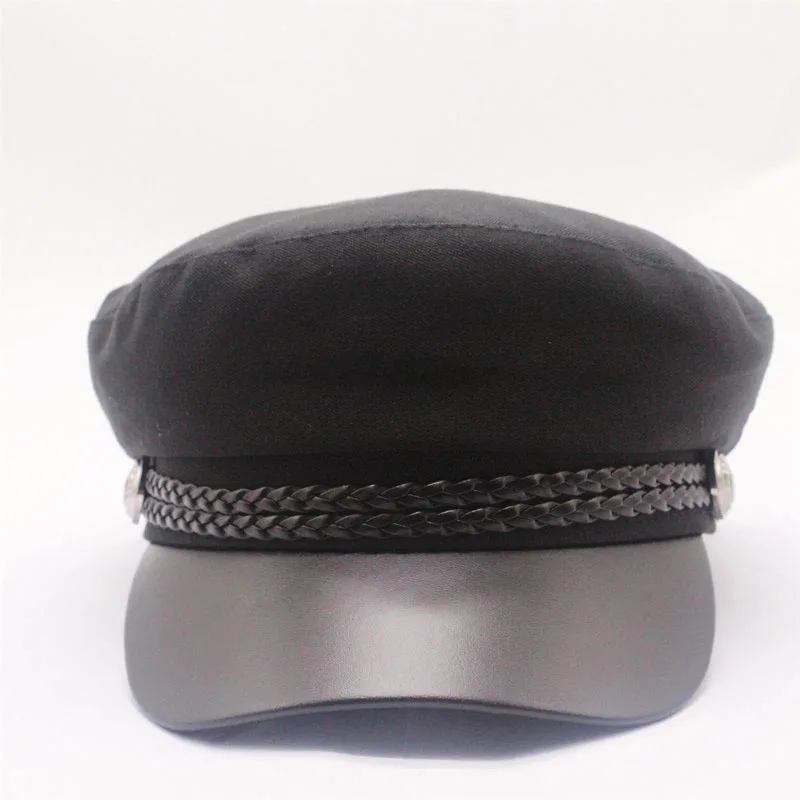 Fashion Blank black High Quality Newsboy Caps for Women Spring Autumn Winter Hats cotton Cap Ladies Black Hat Beret | Аксессуары для