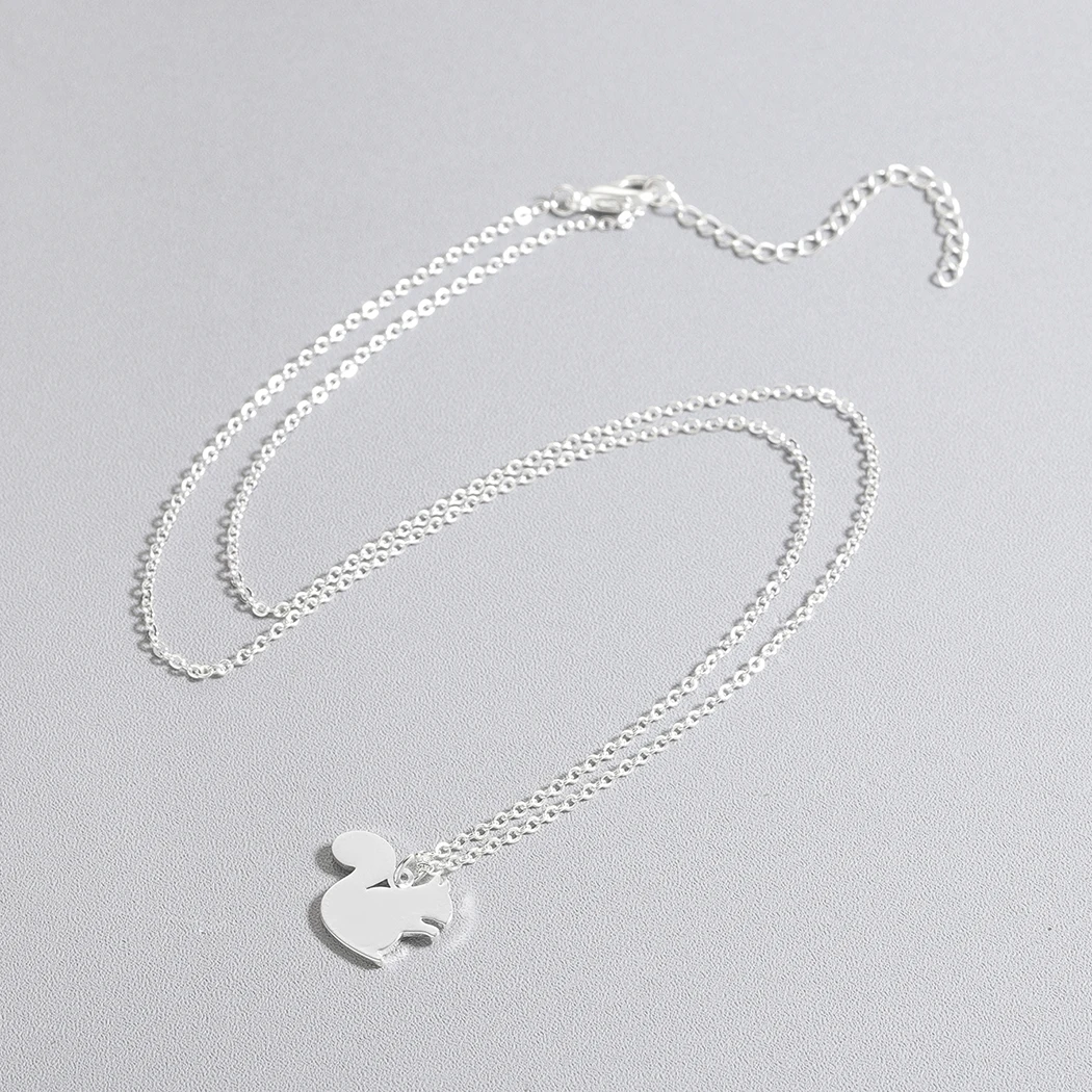 Kinitial мультфильм ожерелье с белками кулон цепь Чокер Воротник Мода нержавеющая