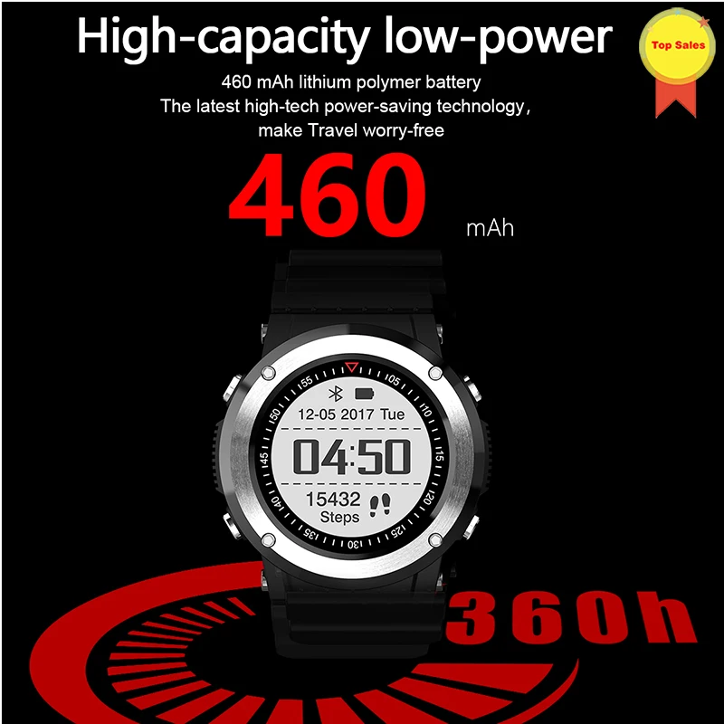 Blood Pressure Heart Rate Monitor Smart Watch Waterproof compass mountaineer Sports GPS Fitness Tracker Men Smartwatch | Электроника