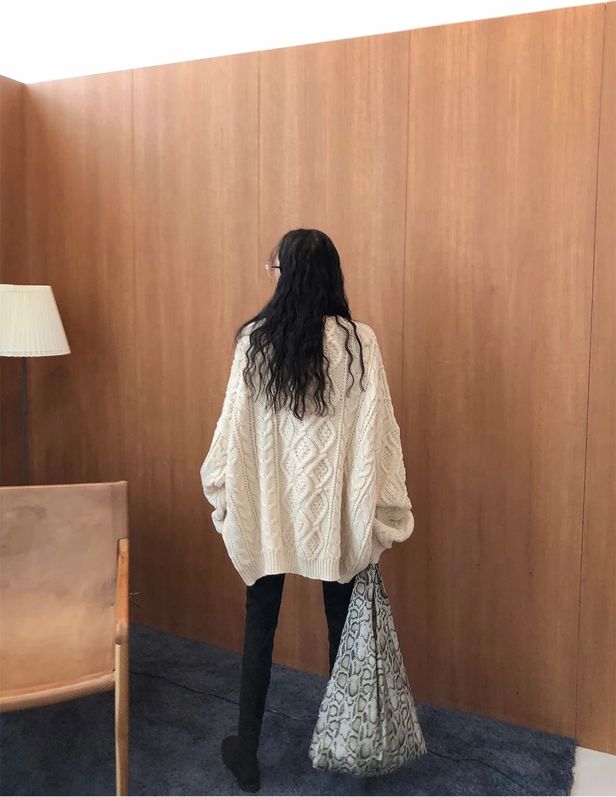 WHITNEY WANG 2018 Autumn Winter Fashion Streetwear Korean Style Classic Argyle Oversize Sweater Women Jumper Pullover Sweaters | Женская