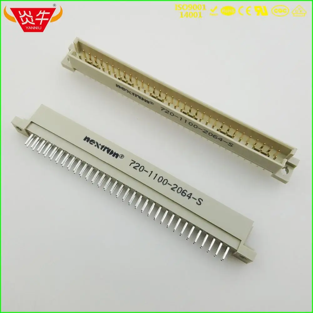 Разъем DIN 710-1100-2064-S 2*32P, 64 контакта, европейская розетка, 50 шт., 264 DIN41612, 9001-33641COOA NEXTRON Разъем DIN 710-1100-2064-S 2*32P, 64 контакта, европейская розетка, 50 шт., 264 DIN41612, 9001-33641COOA NEXTRON