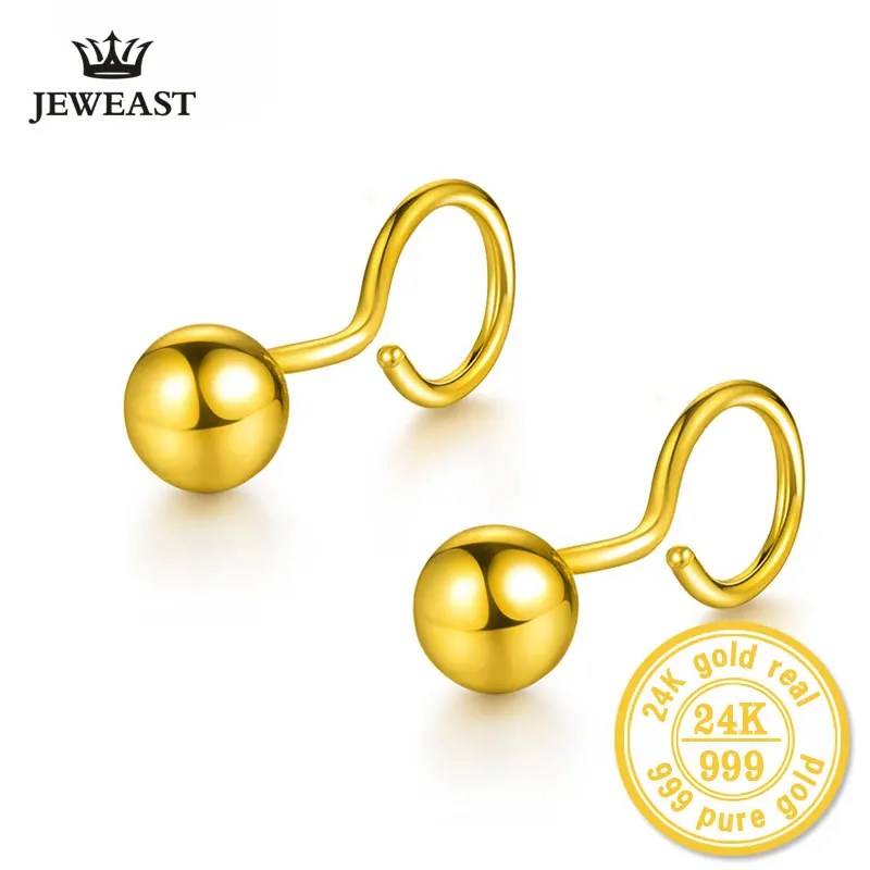 Серьги HMSS 24k из чистого золота с искусственным верхом высококлассные круглые
