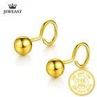 Серьги HMSS 24k из чистого золота с искусственным верхом, высококлассные круглые сферические классические хорошие ювелирные изделия с шариком, подарок для женщин и девушек, новинка 2020
