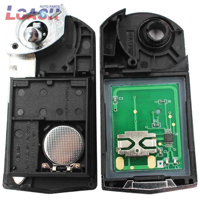 2 кнопочный складной дистанционный ключ без ключа 433 МГц с входом чипа 4D63 для Mazda 5