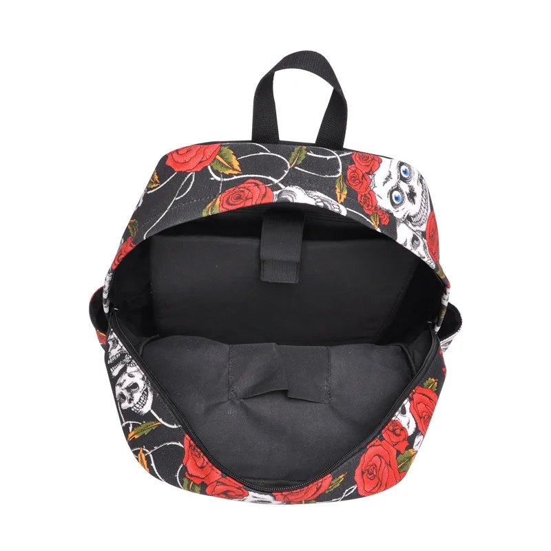 Рюкзак с вышитыми розами в стиле панк новый парусиновый рюкзак рок для Хэллоуина